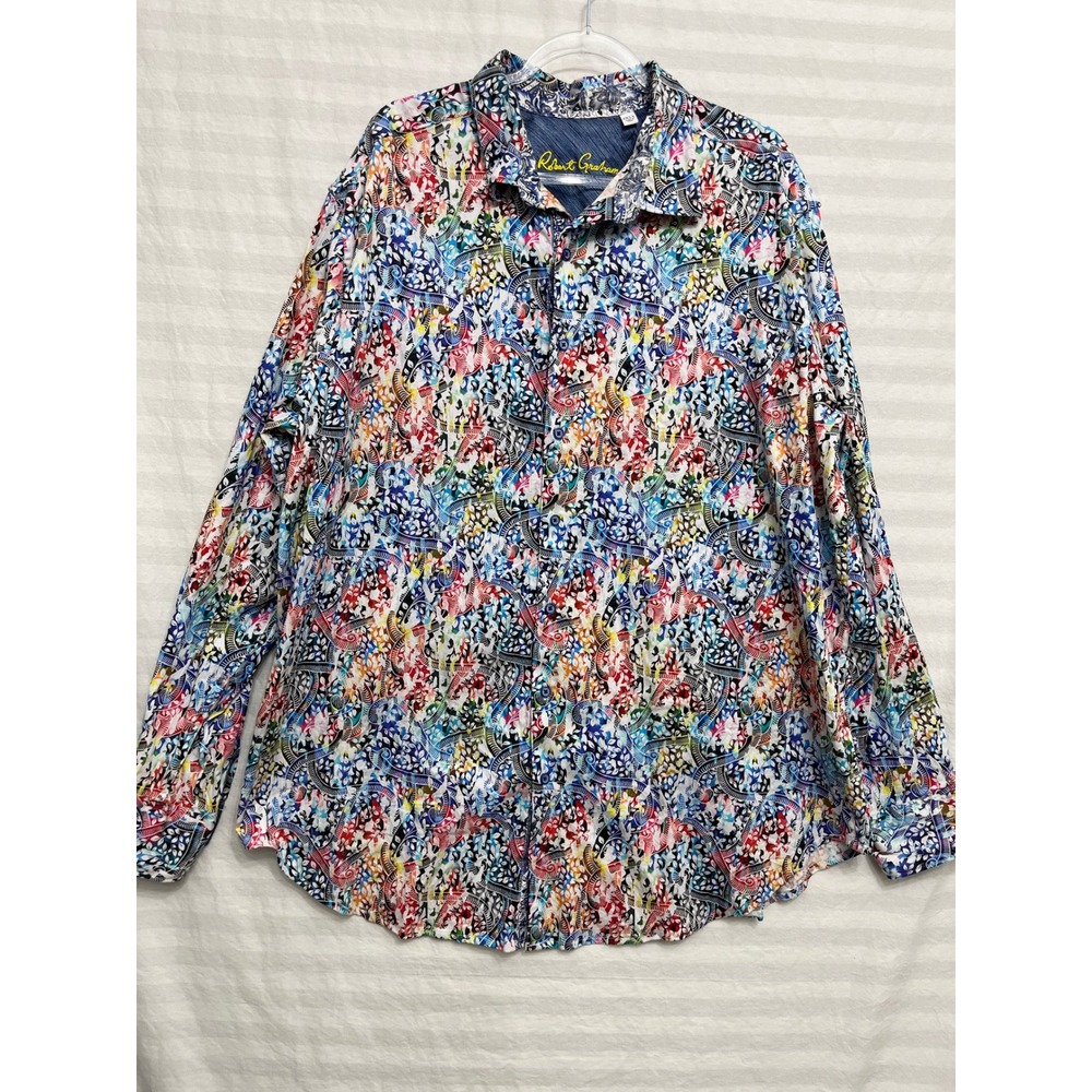 Robert Graham Shirt size 2XLT Multicolor Floral Paisley Long Sleeve Button Down